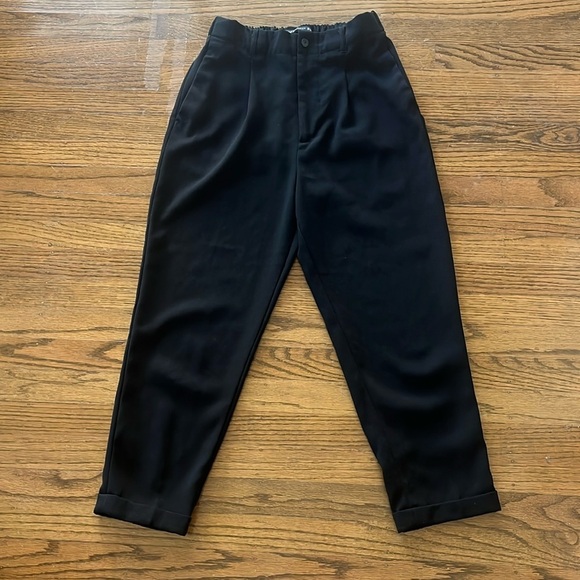 Zara Cropped Black Comfort Pants Size S - Picture 3 of 10